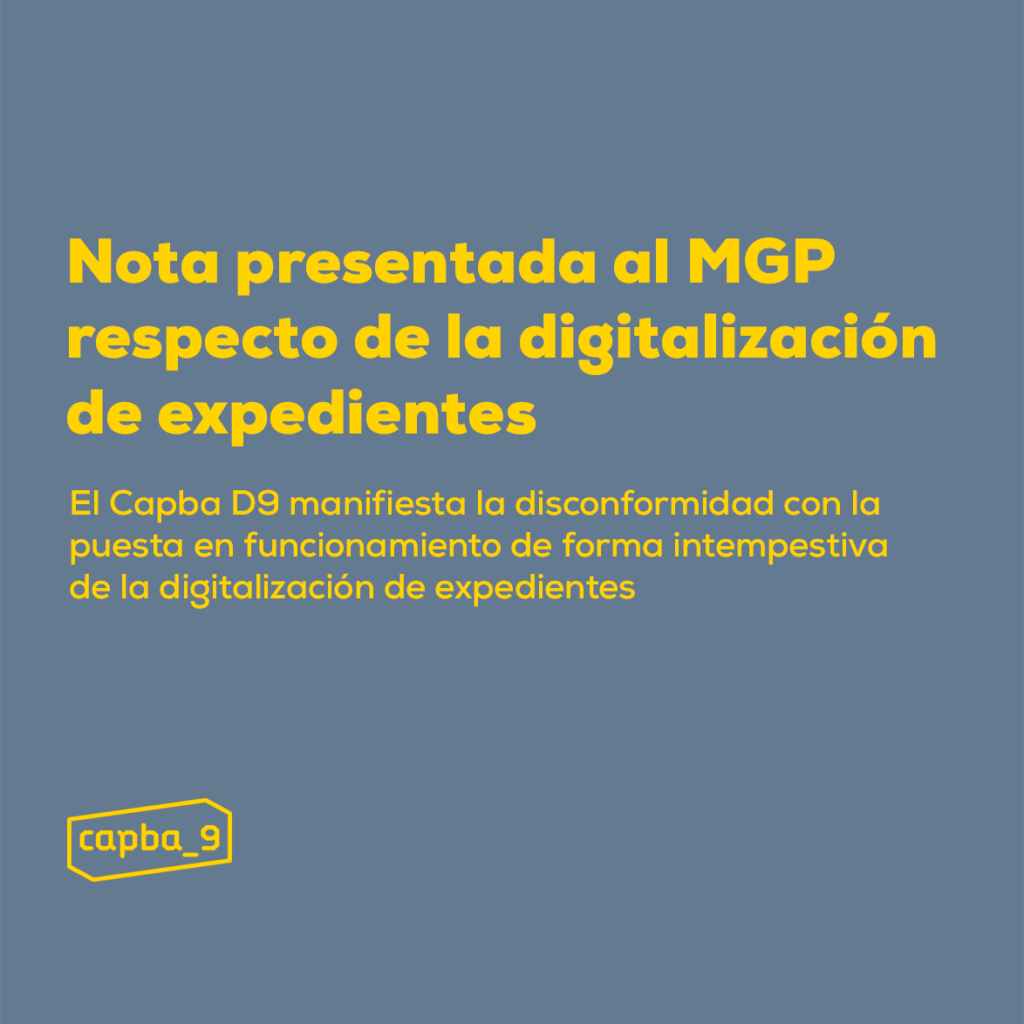 Nota presentada al MGP respecto de la digitalización de expedientes