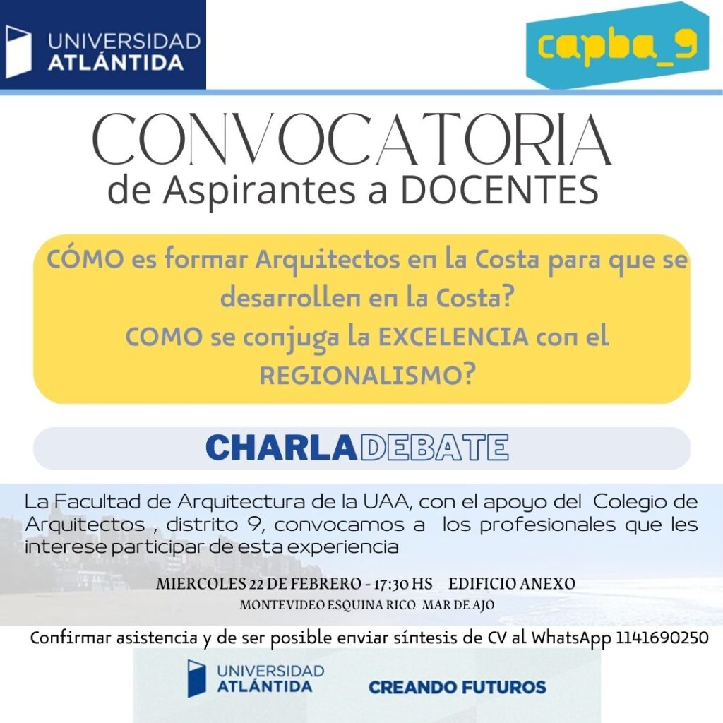 Convocatoria de aspirantes a docentes en Universidad Atlántica