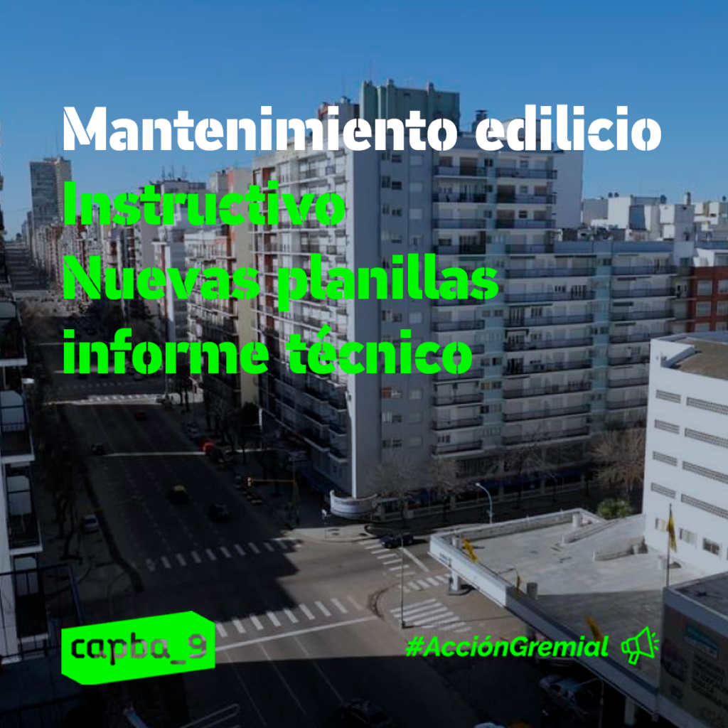Mantenimiento edilicio - Instructivo - Nuevas planillas informe técnico